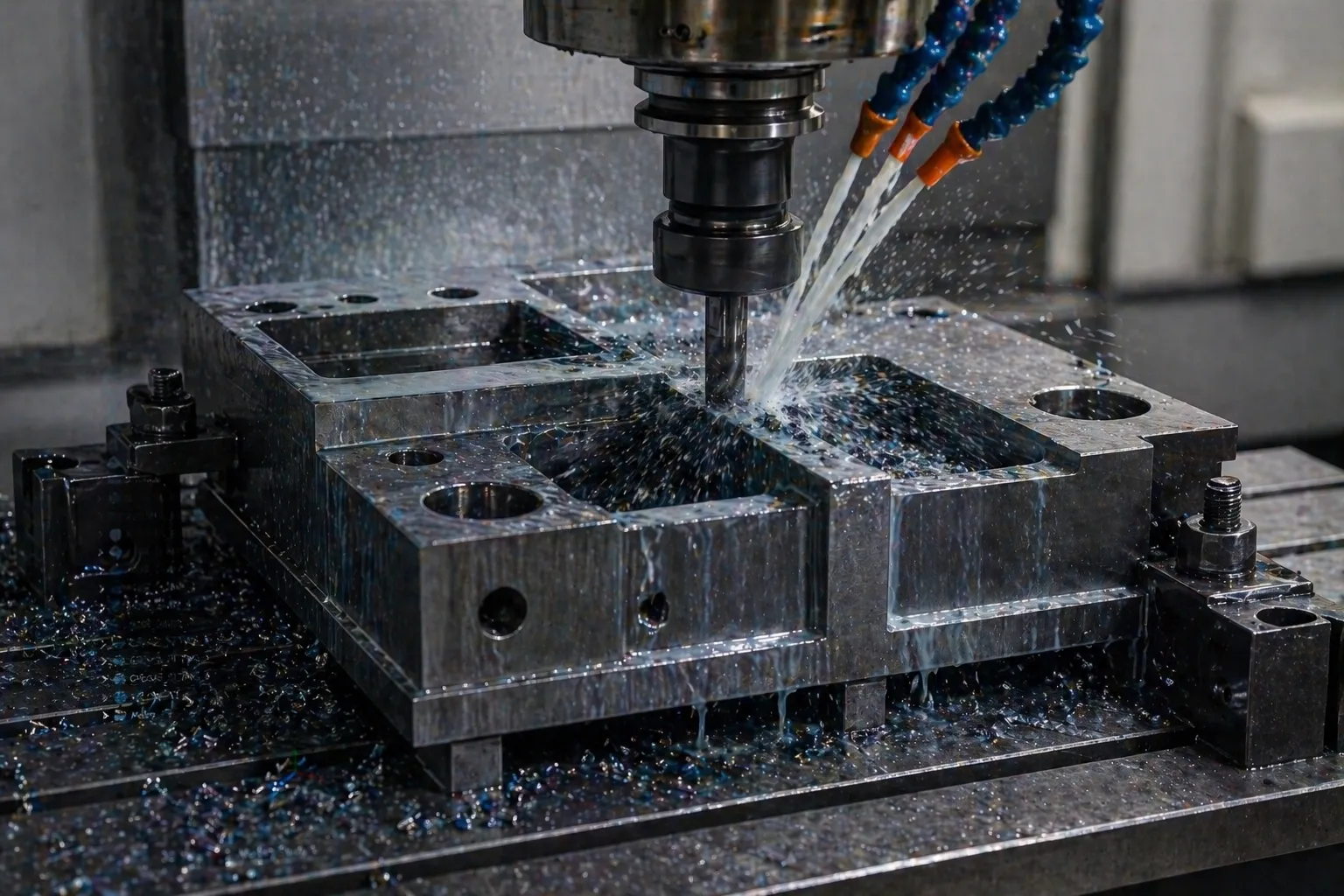 CNC milling of a metal component for forklift carriage production