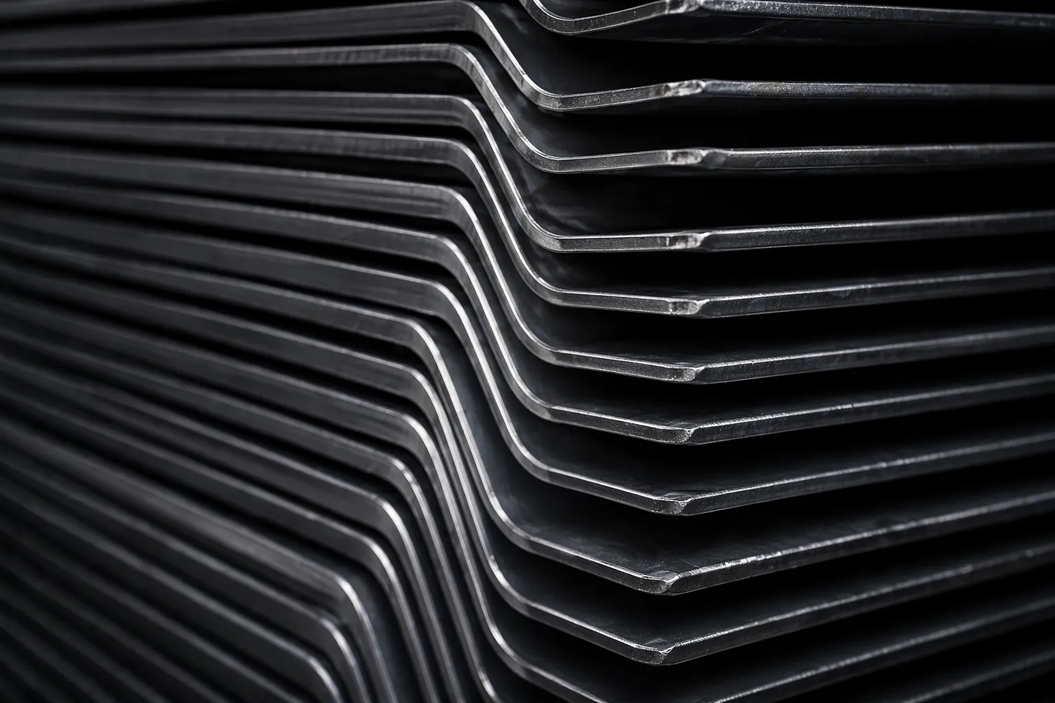 Close-up of heavy forklift carriage steel components before processing