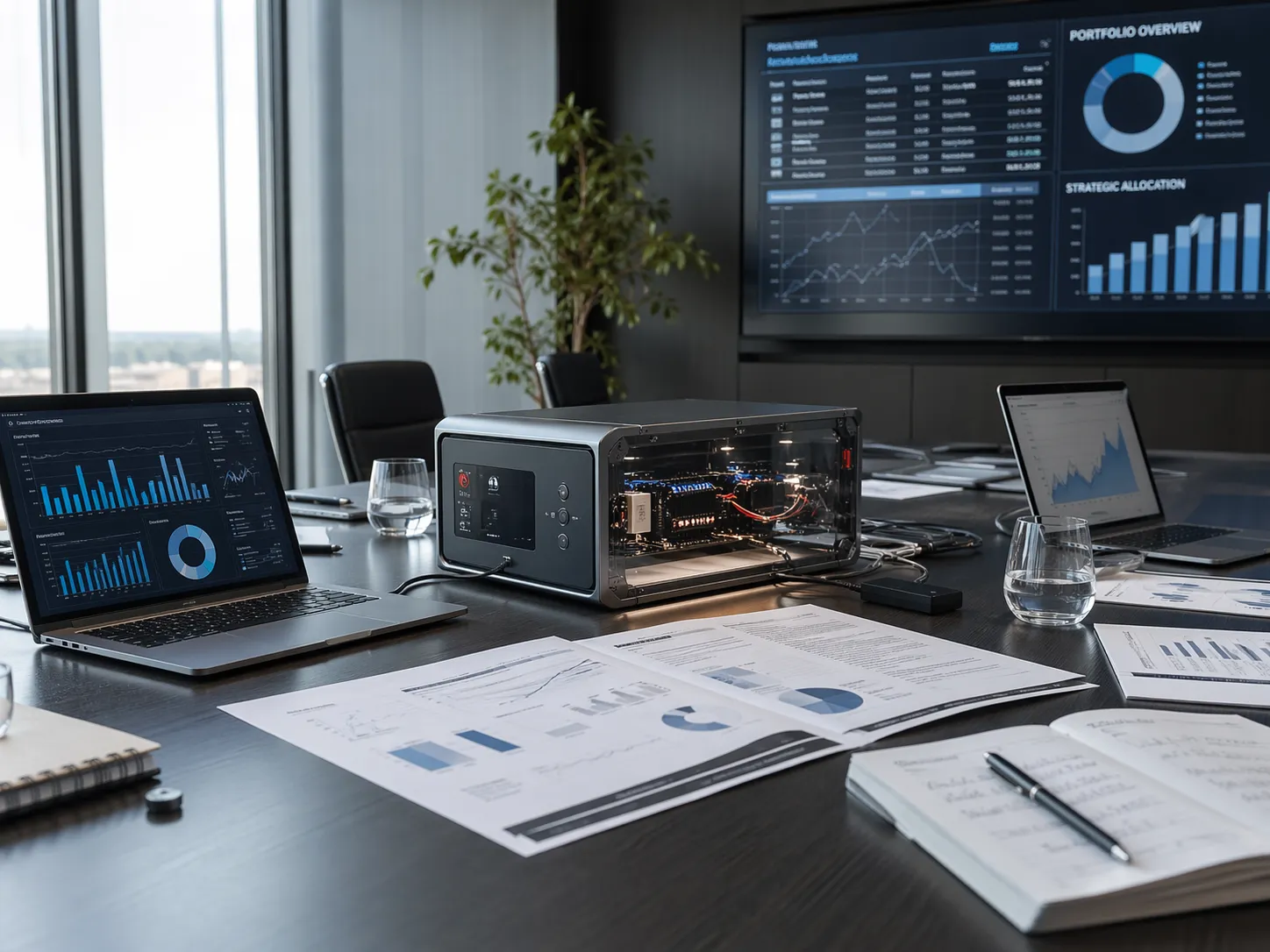 Executive team reviewing industrial cost and sourcing data